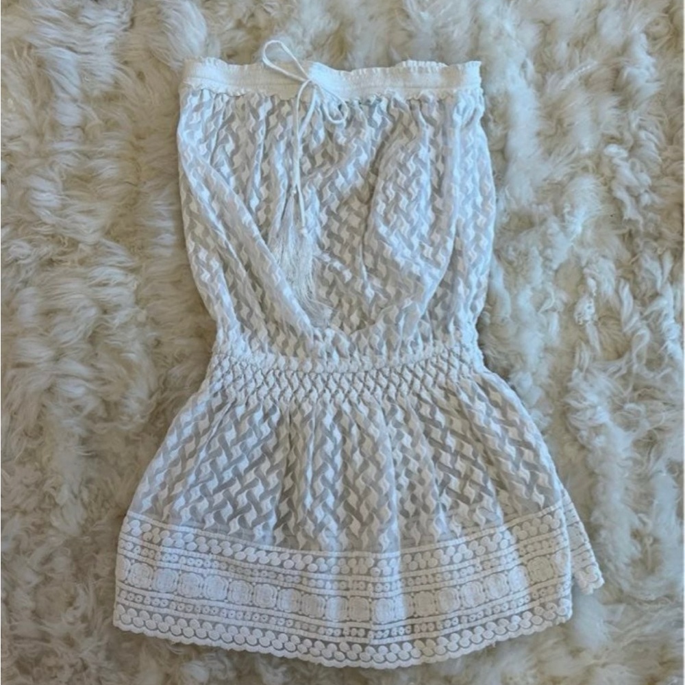 Melissa Odabash White Crochet Swim Coverup